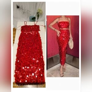 House of Harlow 1960 Red Sequin Midi Dress